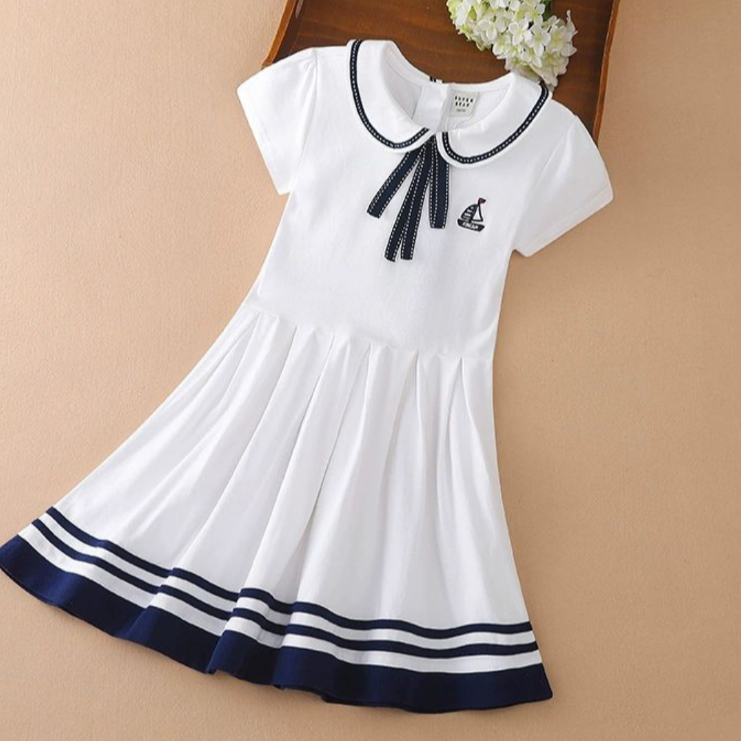 Retro Sailor Collar Girls Dress