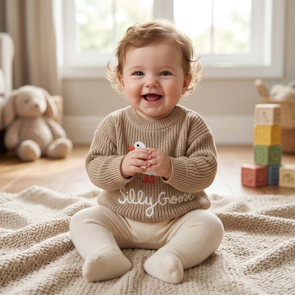 Baby & Toddler Goose Embroidered Sweater