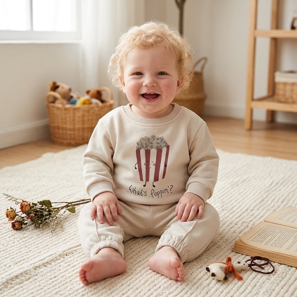 Baby & Toddler Popcorn Print Sweatshirt & Pants Set
