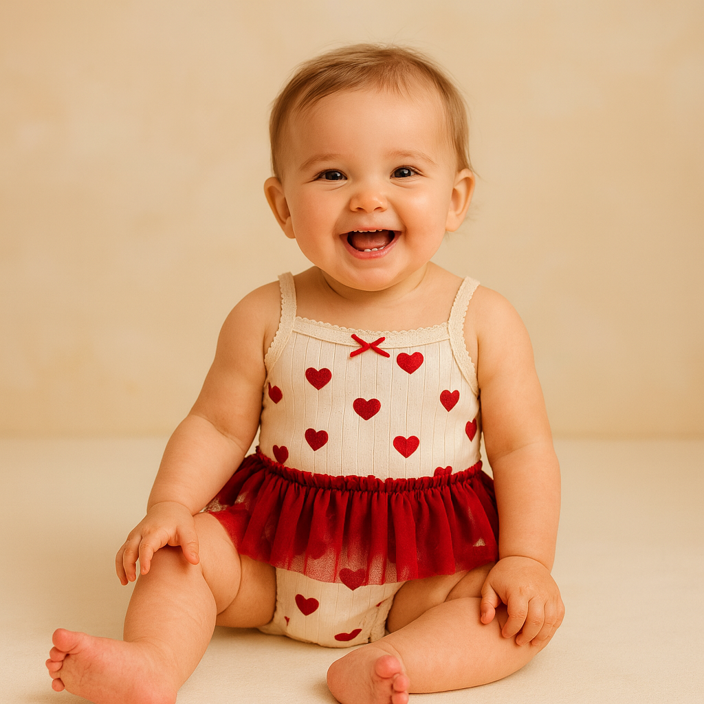 Sweet Heart Print Baby Romper