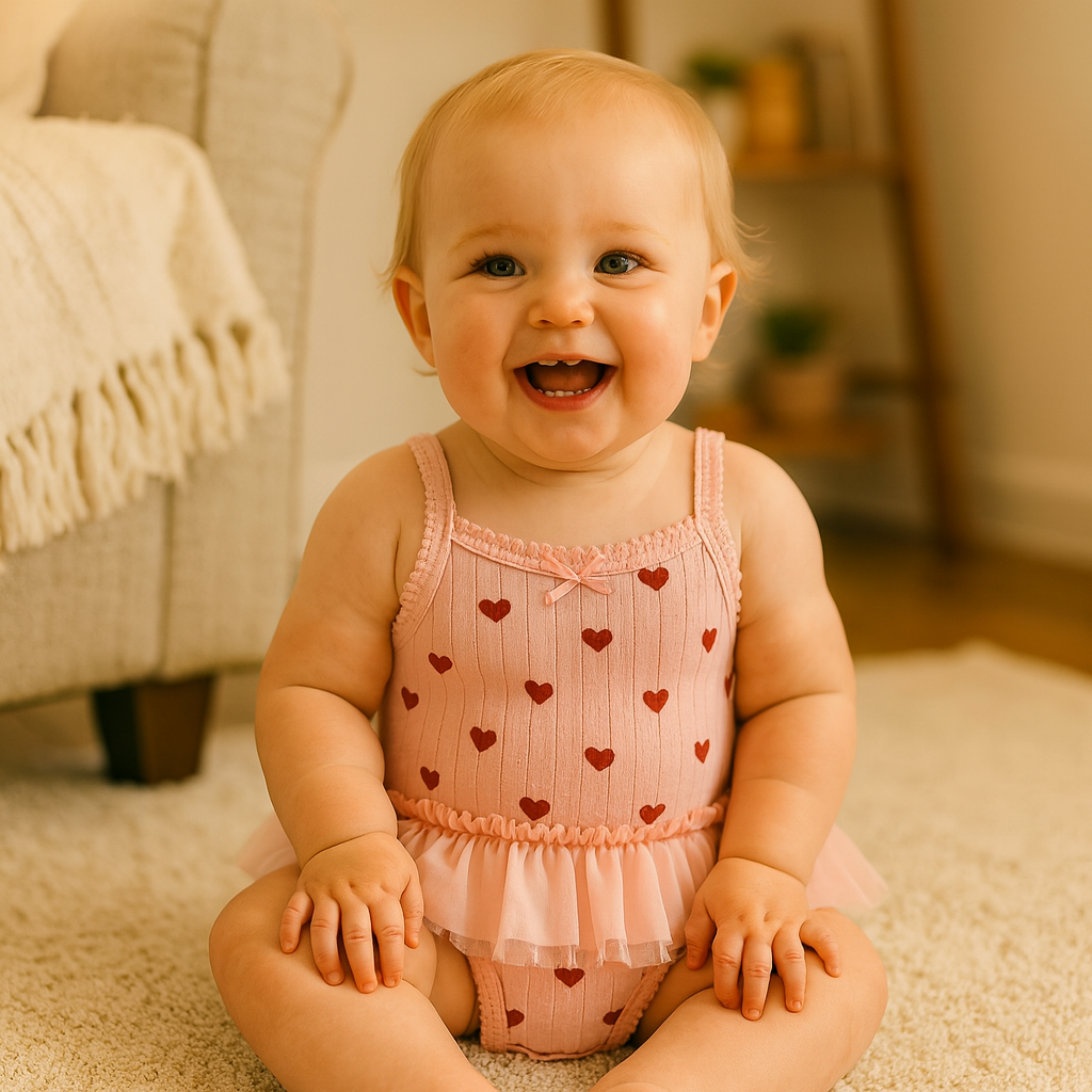 Sweet Heart Print Baby Romper