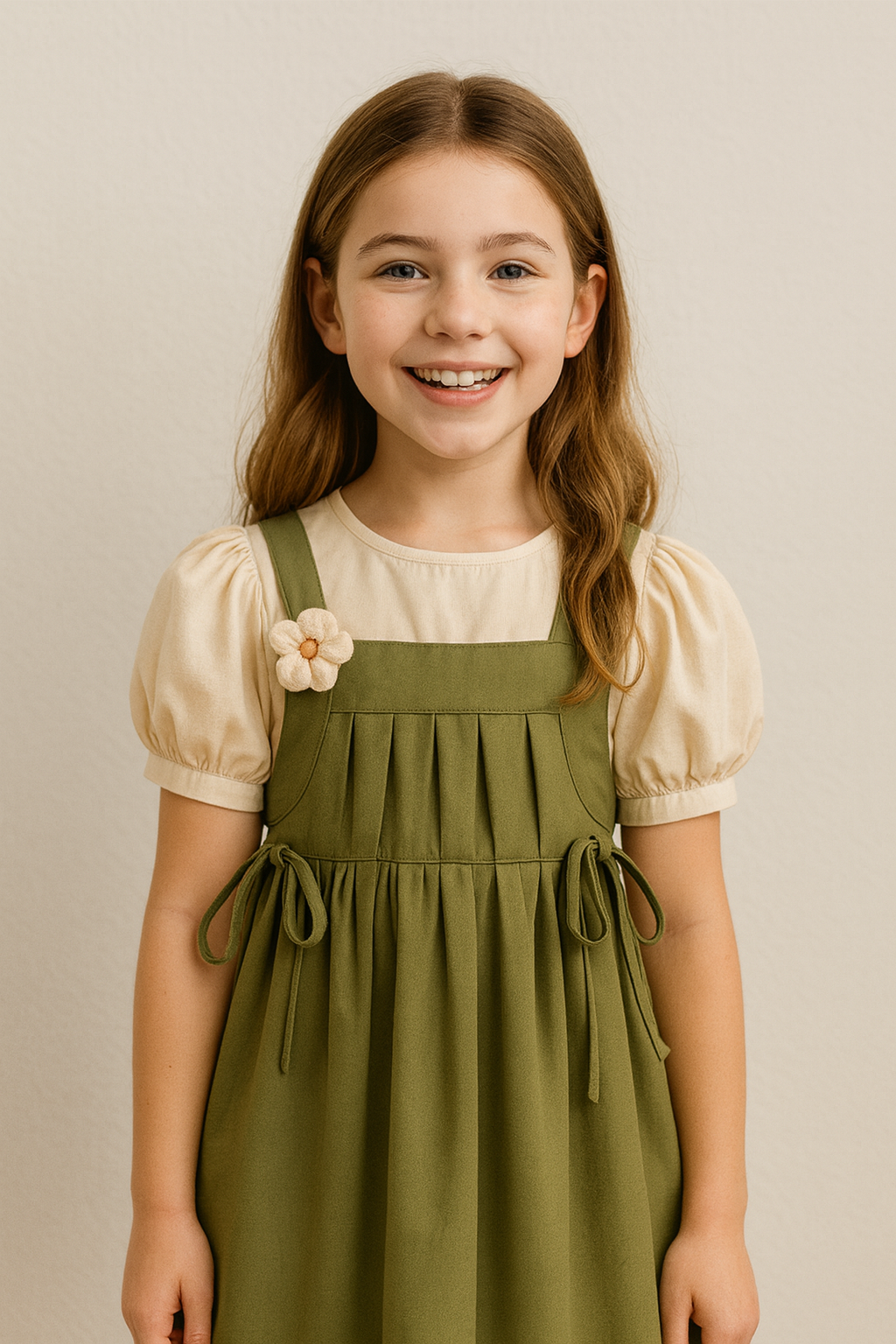 Puff Sleeve Top & Suspender Skirt