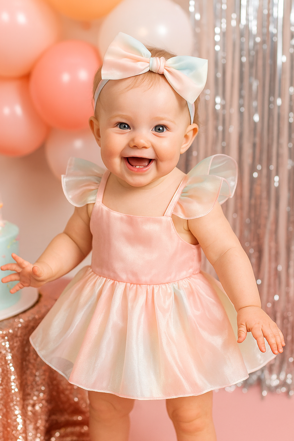 Gradient Pleated Skirt with Matching Headband