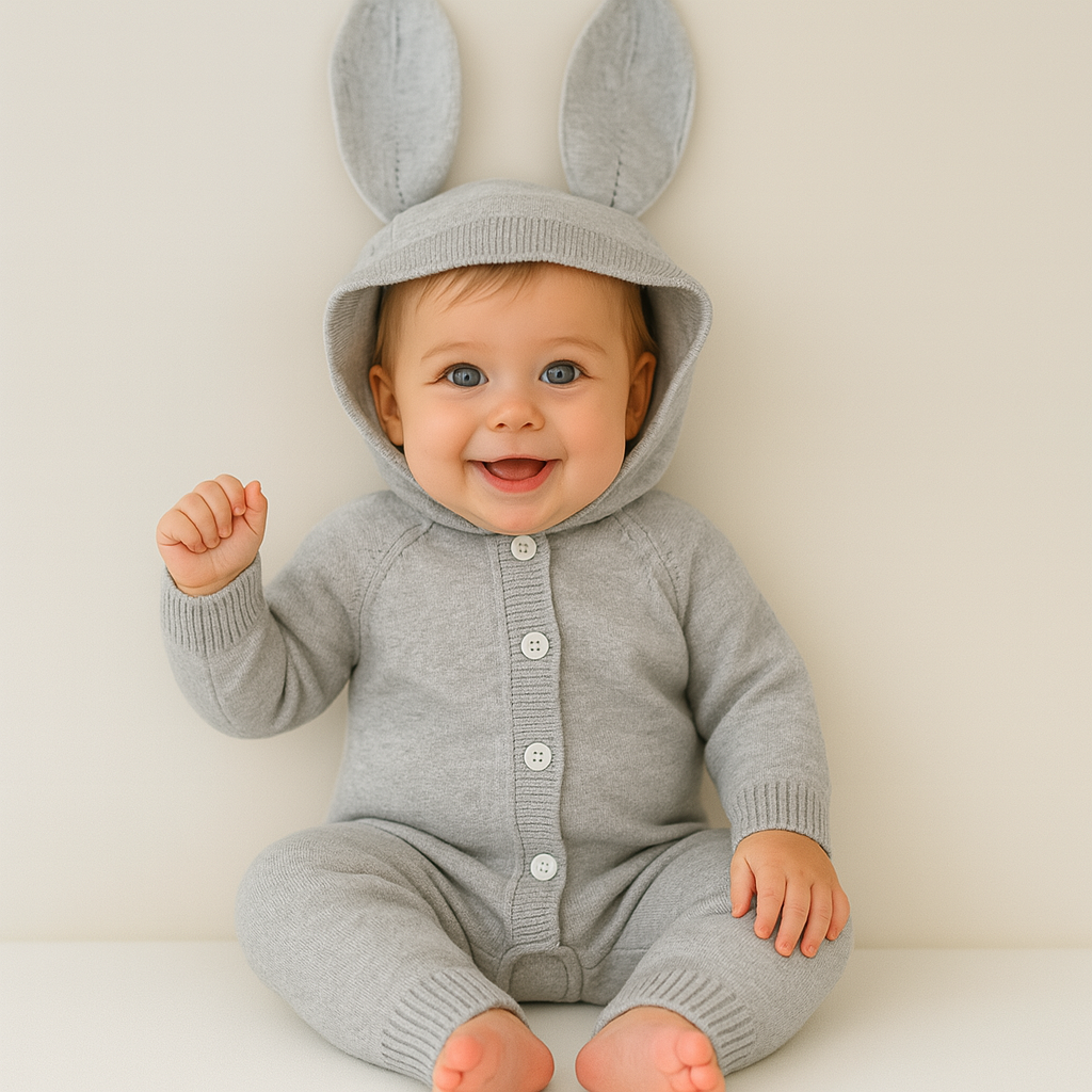 Baby Knitted Hooded Romper