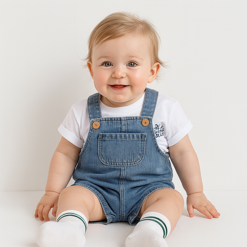 Toddler T-Shirt and Denim Short Overalls