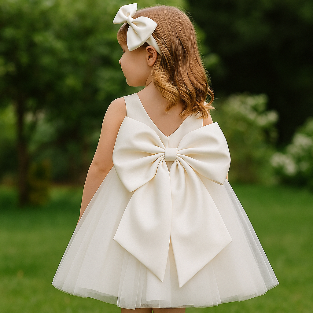 Elegant White Flower Girl Dress
