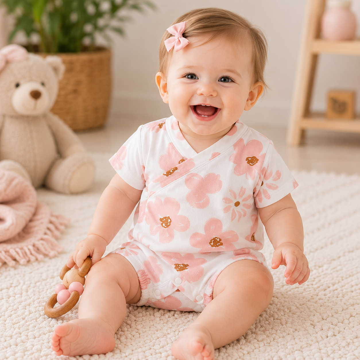Baby Double Layer Muslin Kimono Onesie