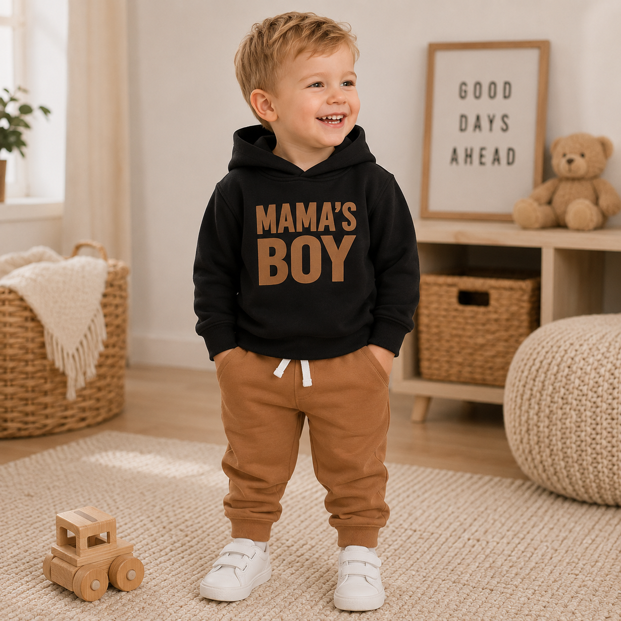 Baby Boys Letter Print Hoodie & Jogger Pants 2-Piece Set