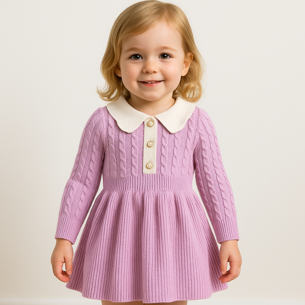 Winter Baby Girl Knitted Sweater Dress