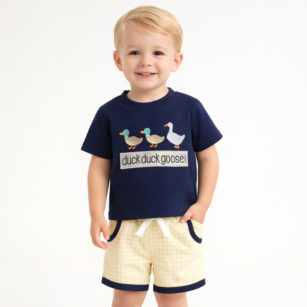 2-Piece Toddler Boy's Embroidered T-Shirt & Shorts Set