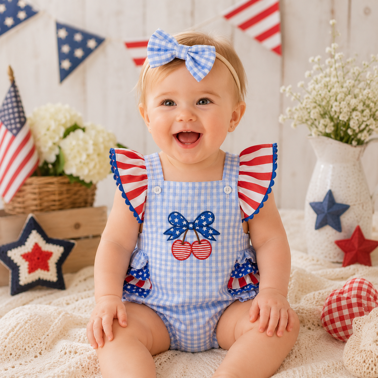 Summer Independence Day Infant Baby Girls Bodysuit