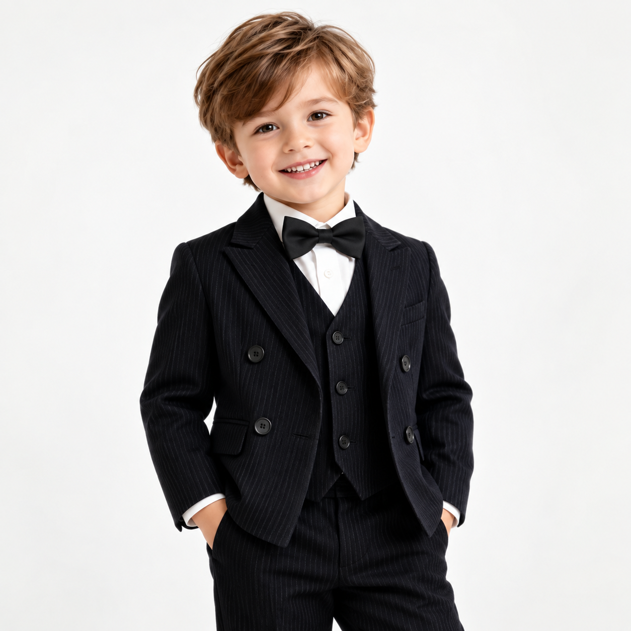 Toddler Boys' Striped Formal Suit Set