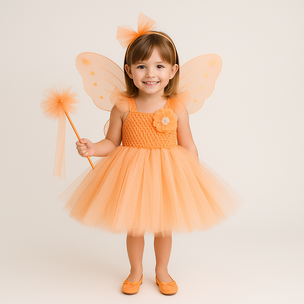 Fairy Costume Tutu Dress with Wings for Girls
