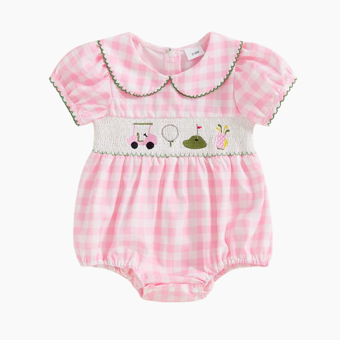 Baby Girl Smocked Golf Romper
