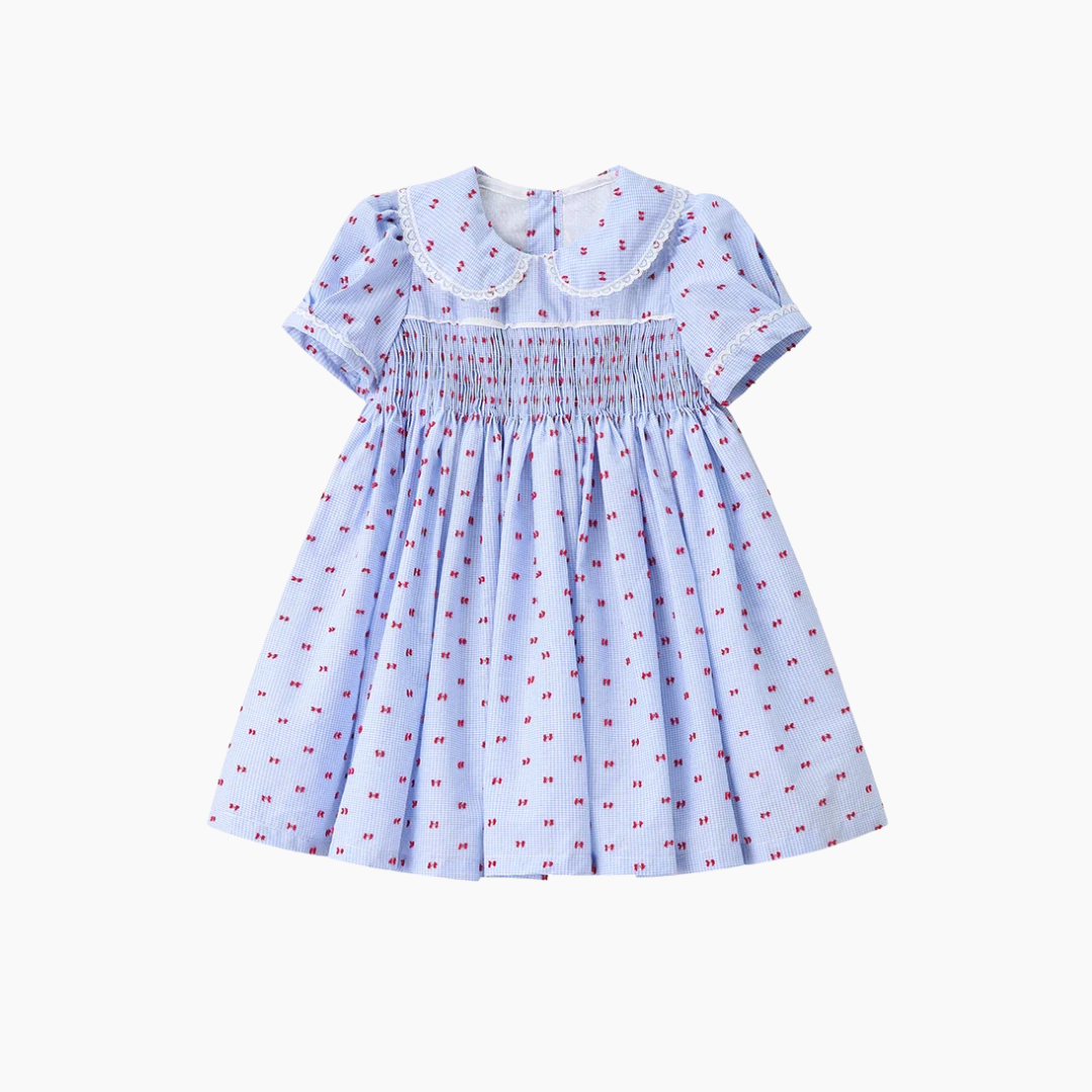 Girls' Smocked Dress with Peter Pan Collar