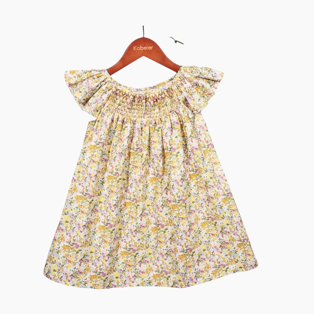 Girl Summer Floral Smocked Dress