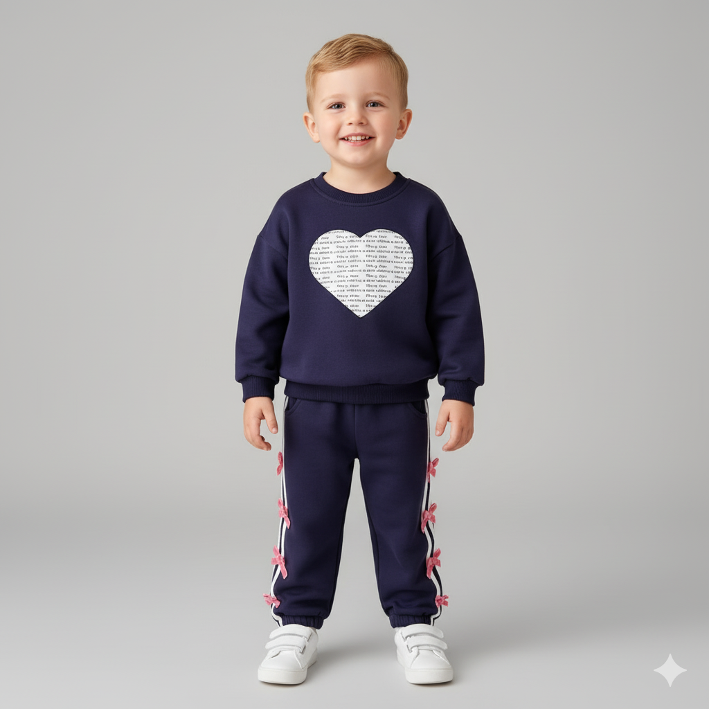Toddler and Baby Heart Sweatshirt and Pants Set