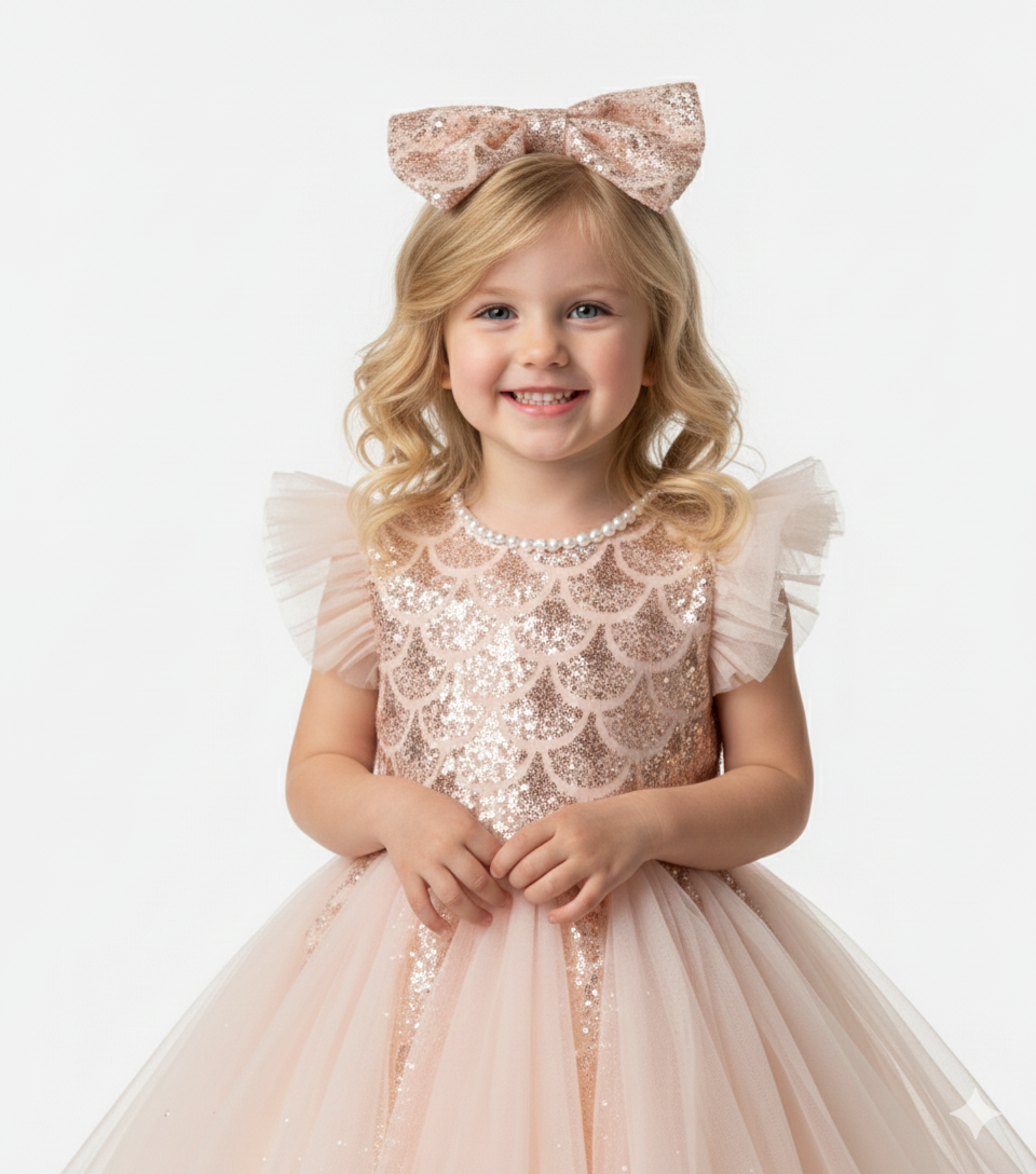 The Iridescent Gem Dress & Bow Set