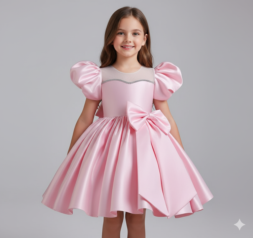 Girl's Puff Sleeve Princess Dress