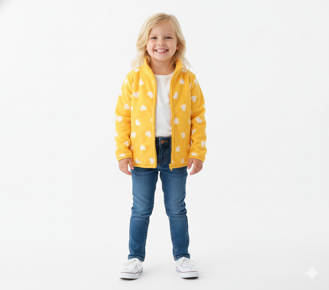 Printed Fleece Zipper Jacket for Kids