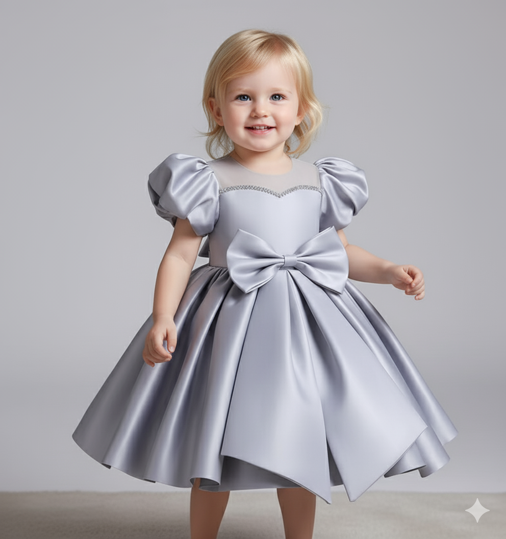 Girl's Puff Sleeve Princess Dress