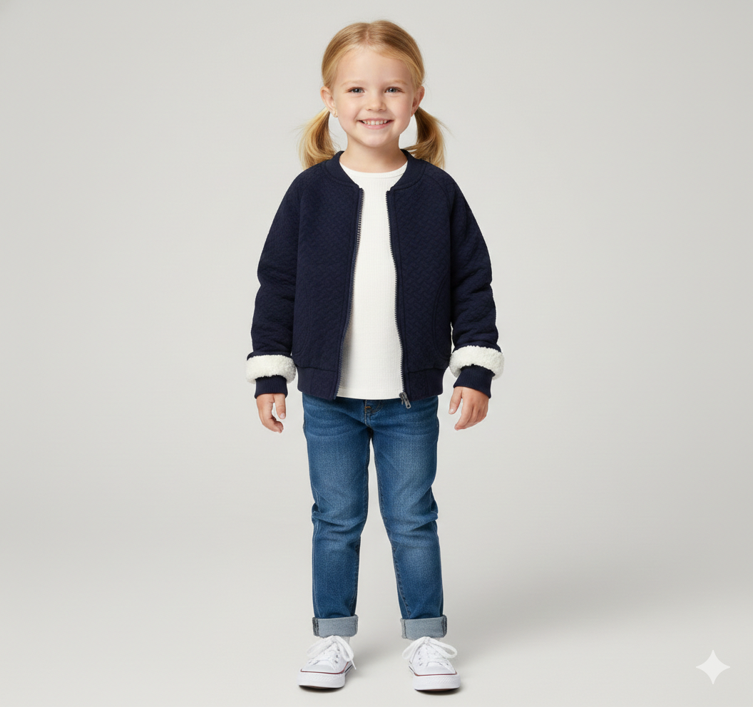 Unisex Fleece-Lined Bomber Jacket for Kids
