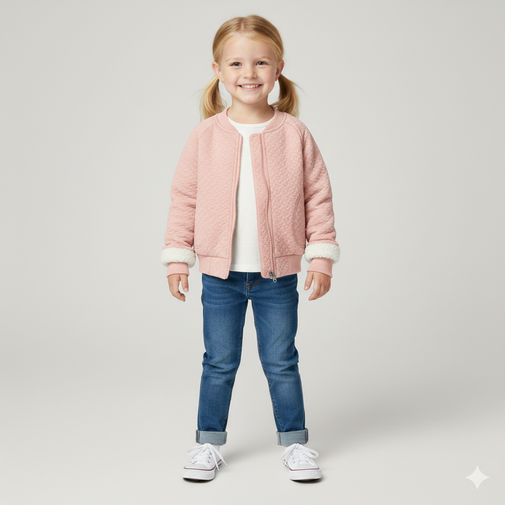 Unisex Fleece-Lined Bomber Jacket for Kids