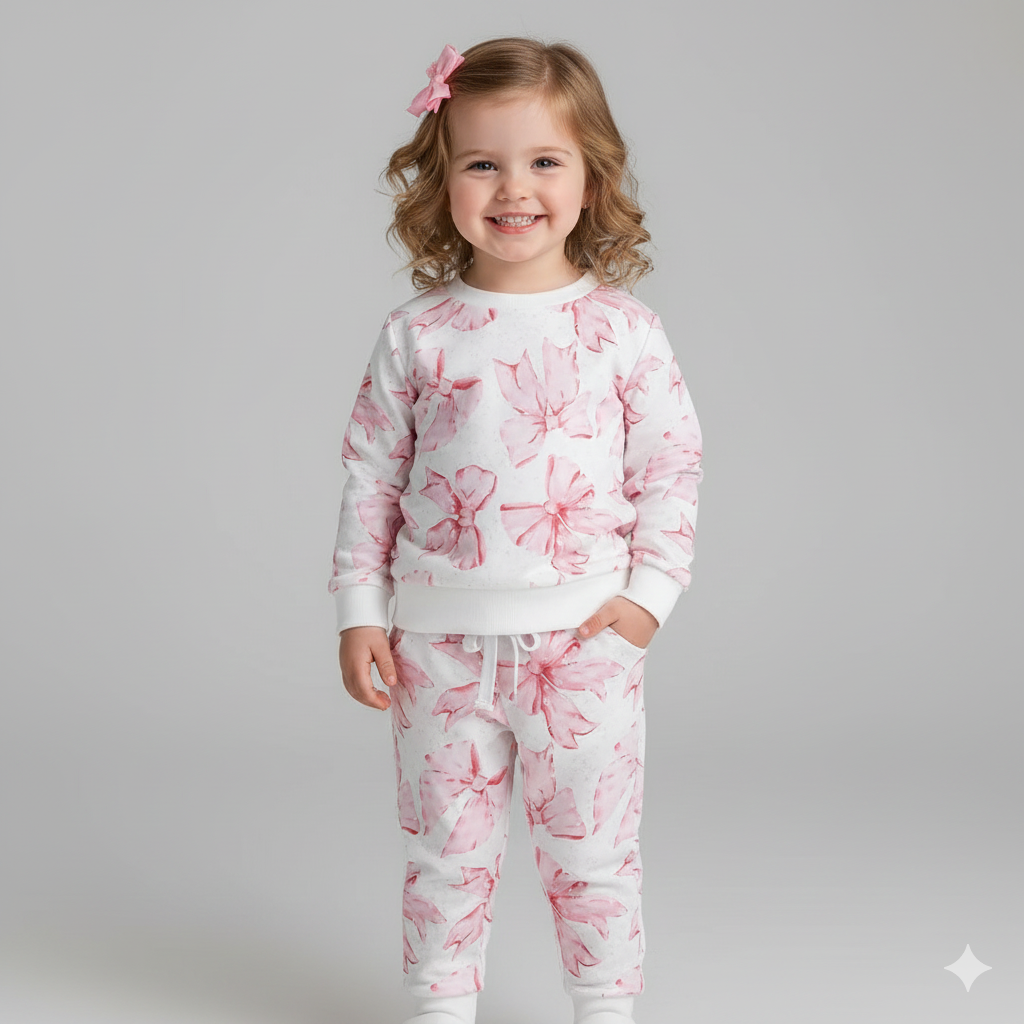 Baby Girl's Cozy Sweatshirt & Pants Set