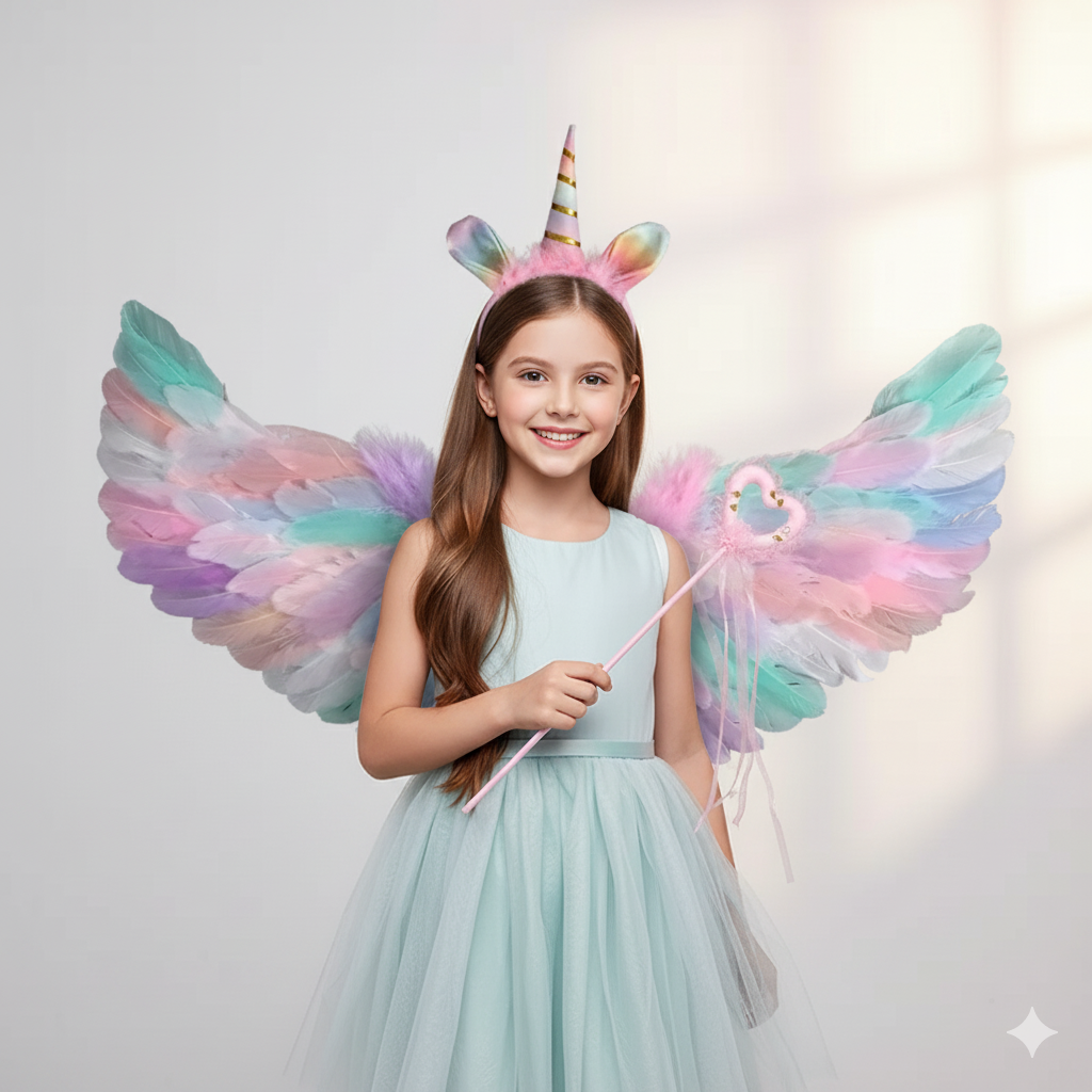 Kids Fairy Wings Costume Set