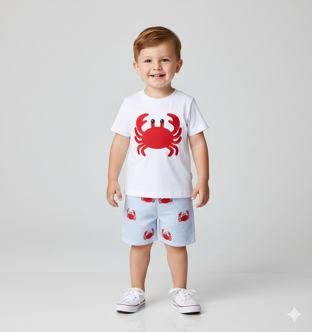 Crab & Crawfish Print Shorts Set