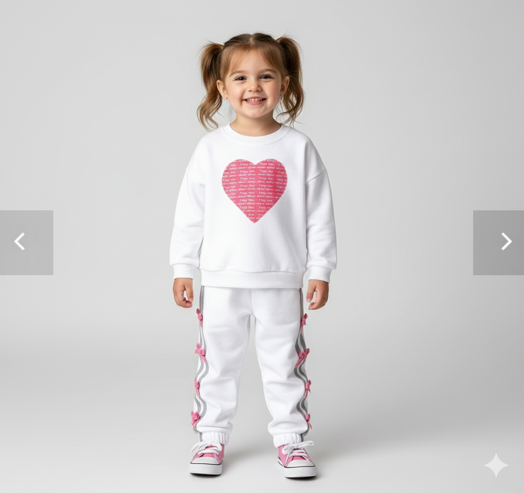 Toddler and Baby Heart Sweatshirt and Pants Set