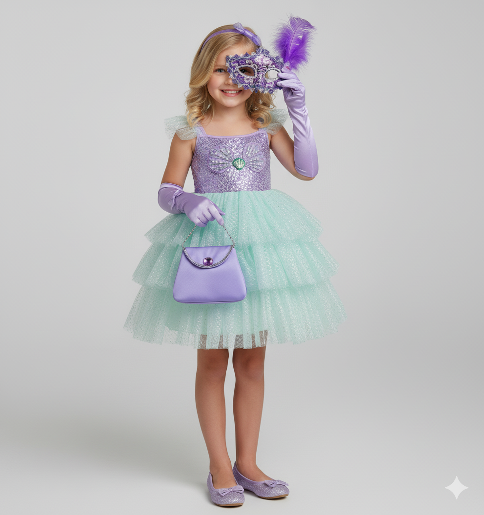 Mermaid Princess Sequin Dress for Girls