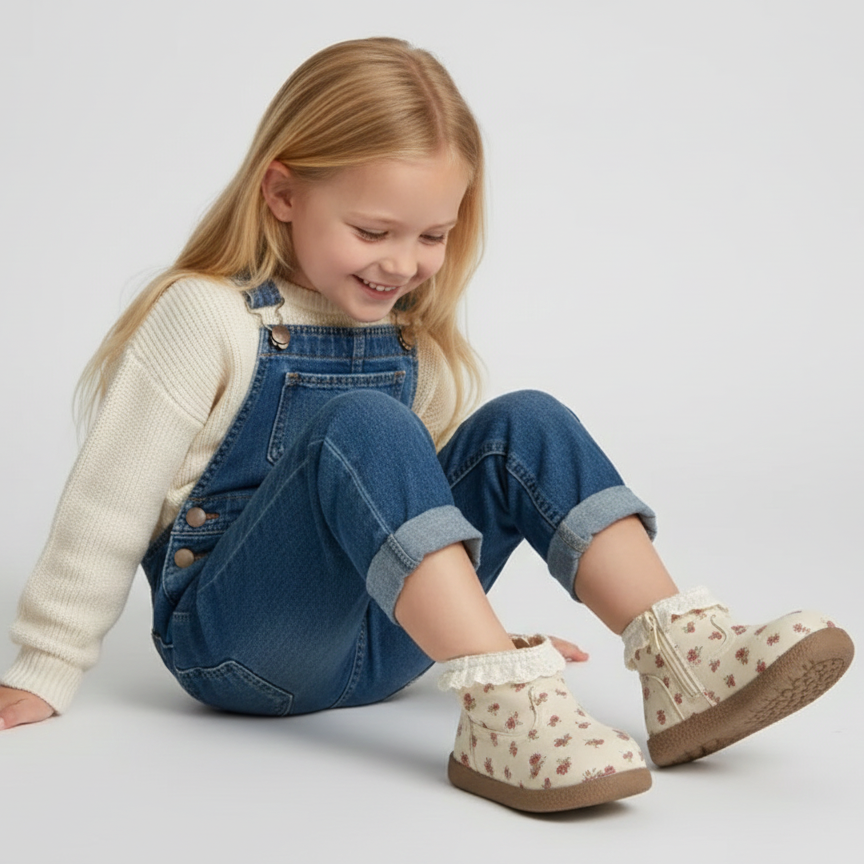 Toddler & Baby Microfiber Ankle Boots with Lace