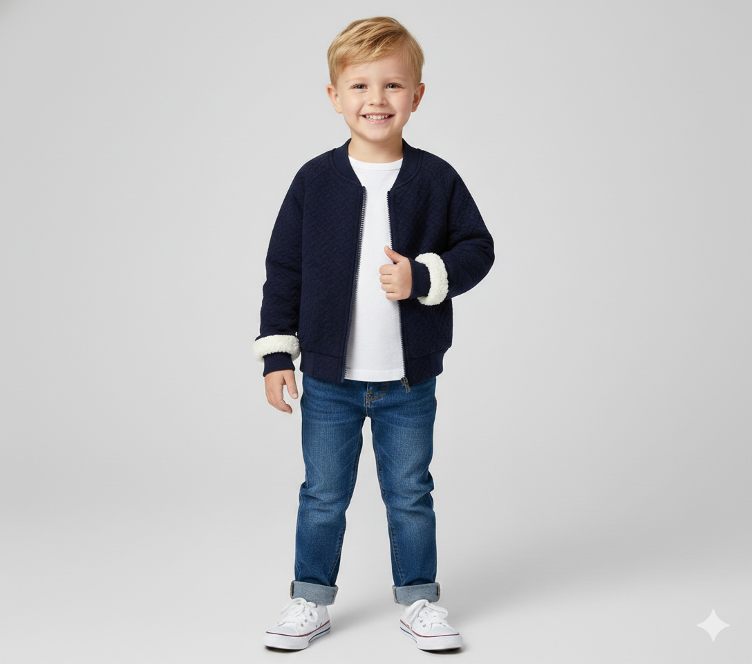 Unisex Fleece-Lined Bomber Jacket for Kids