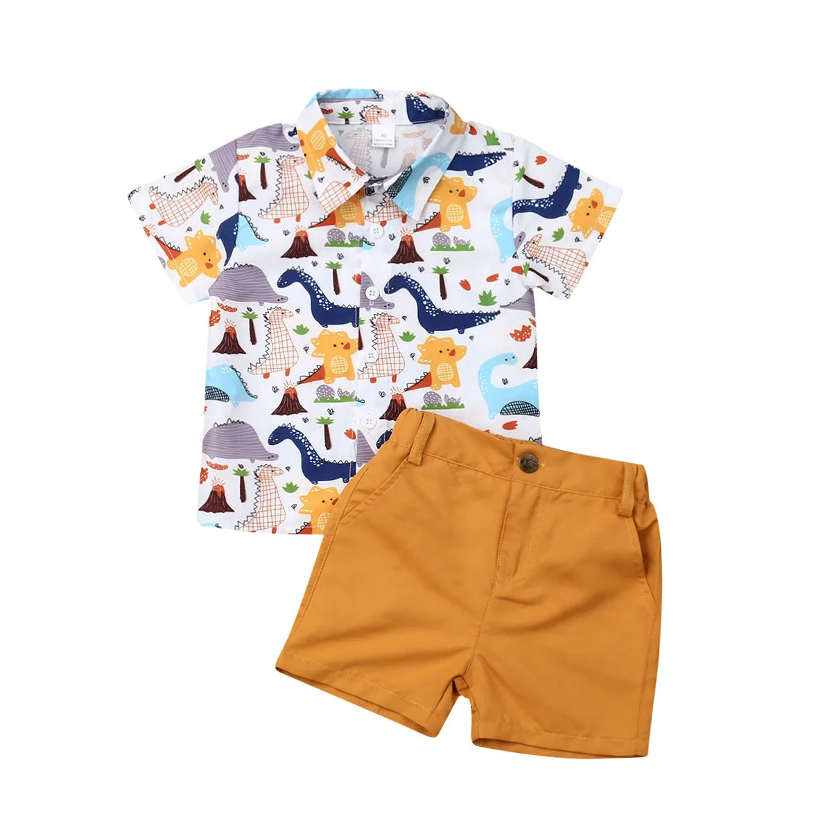 Dinosaur Print Baby Boy Summer Outfit Set