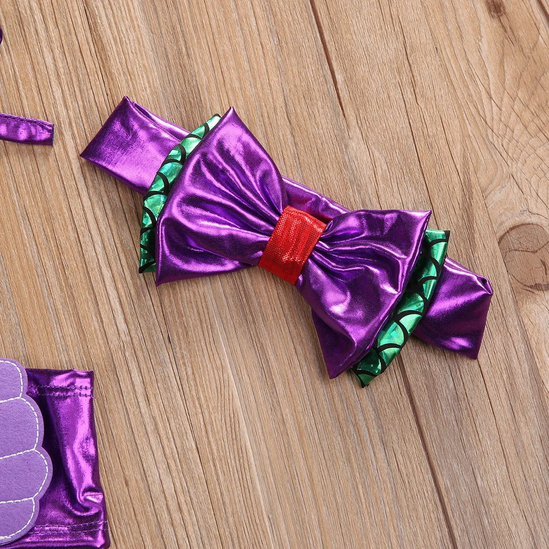 3-Piece Mermaid Tail Bikini & Bow Set