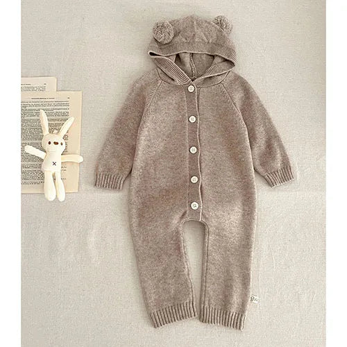 Baby Knitted Hooded Romper
