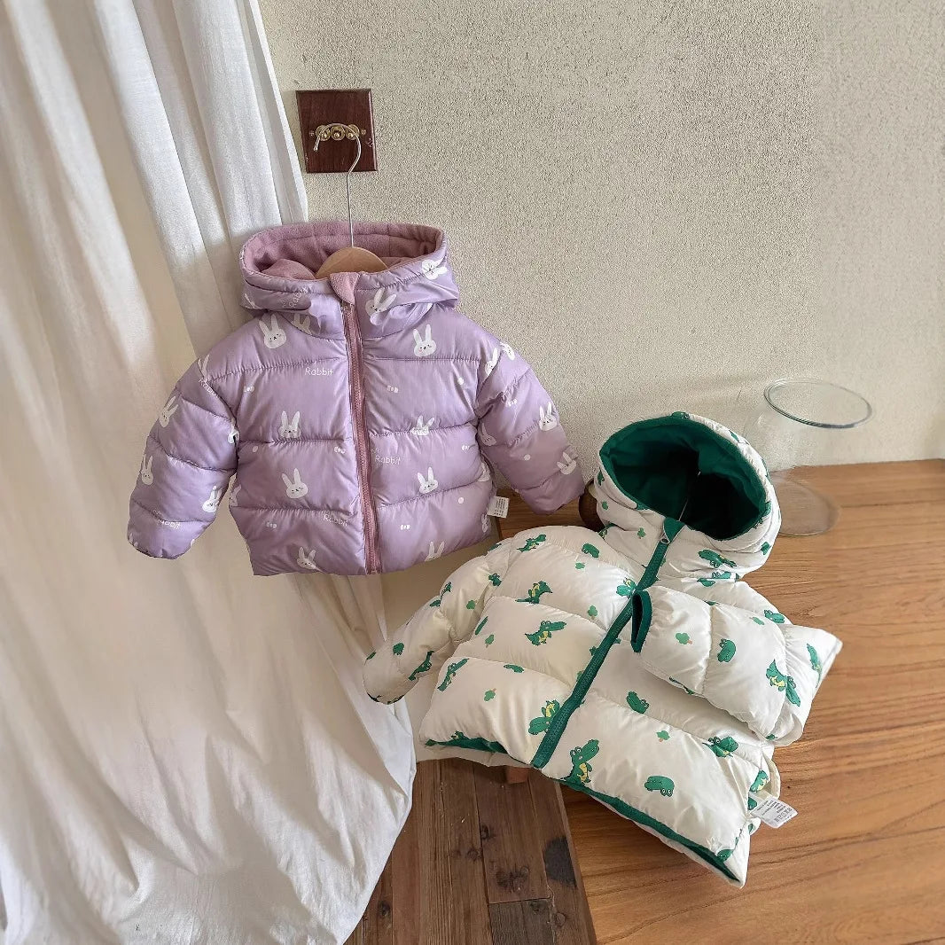 Kids' Hooded Double-Sided Plush-Lined Jacket