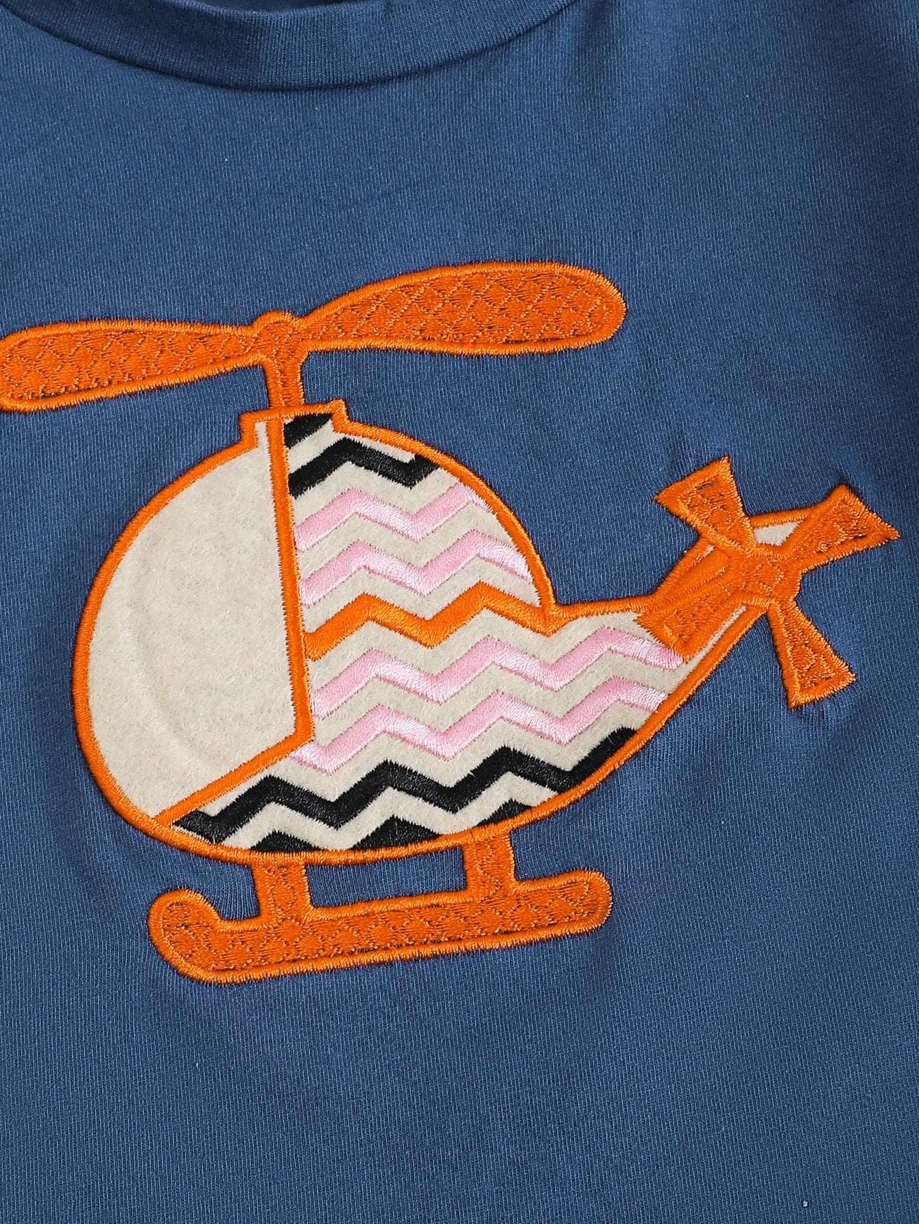 Helicopter Appliqué T-Shirt & Gingham Shorts Set