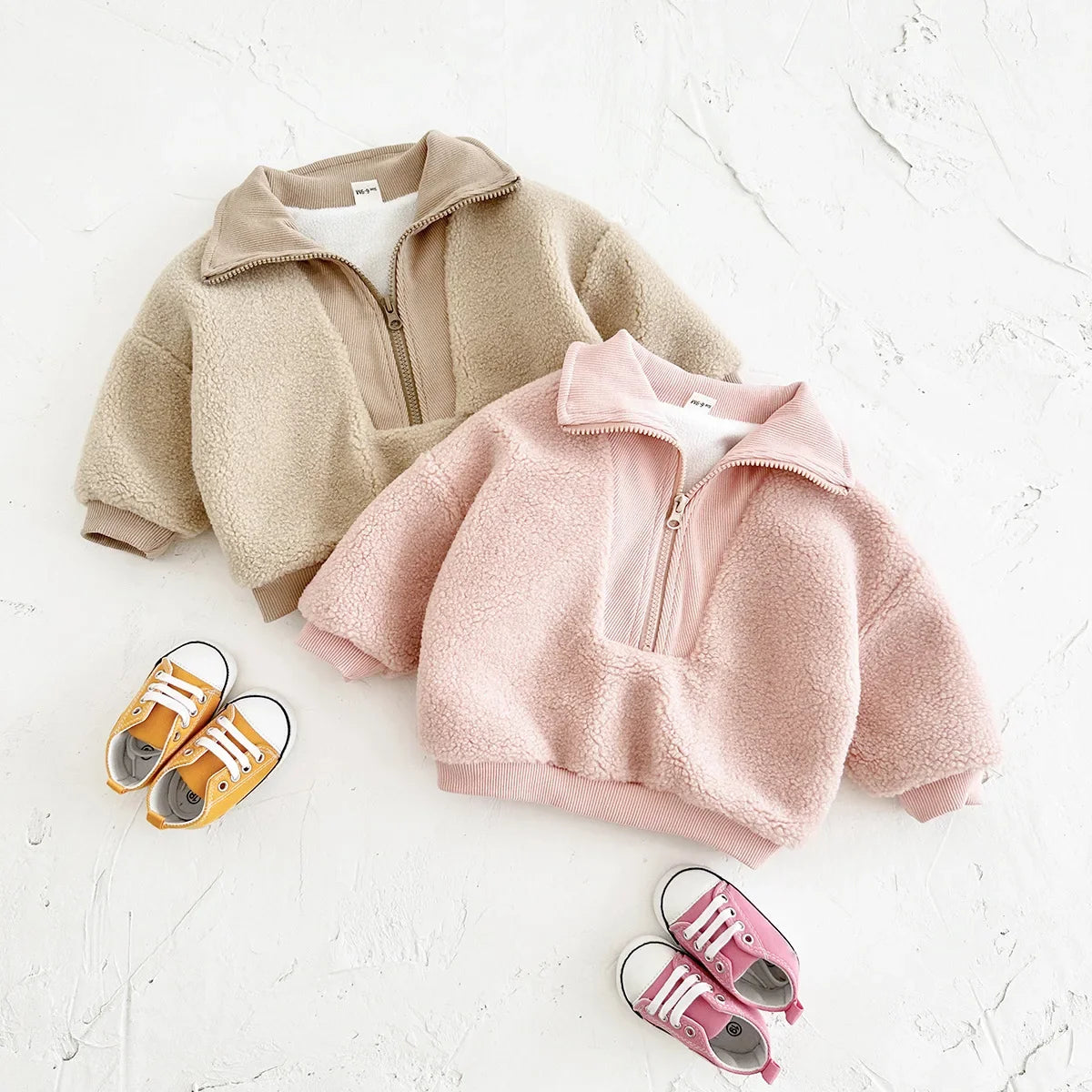 Unisex Toddler and Baby Cozy Sherpa Half-Zip Sweatshirt