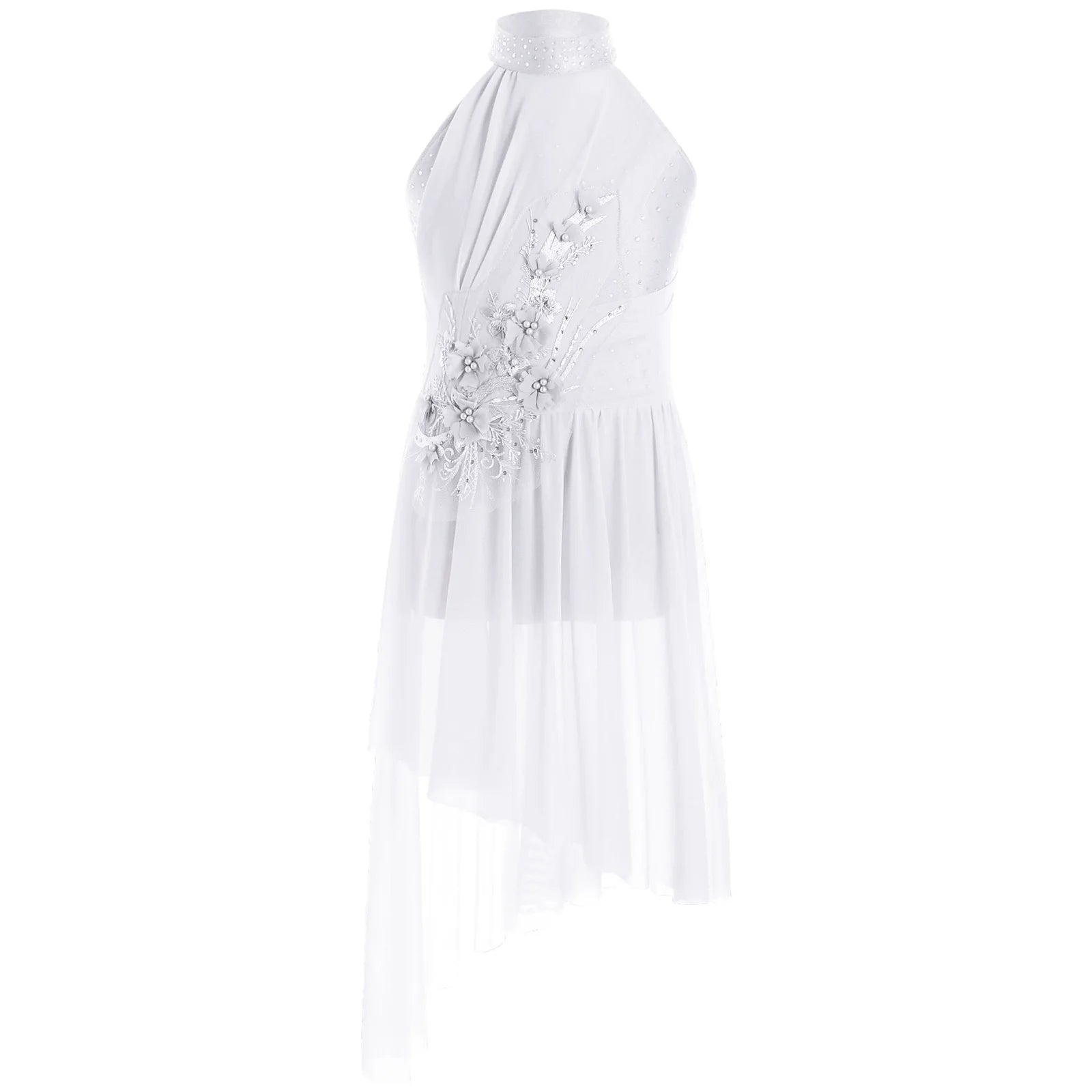 Girl's Lyrical Dance Dress with High-Low Skirt