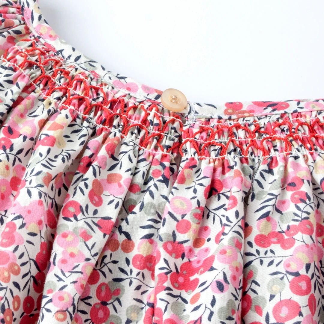 Girl Summer Floral Smocked Dress