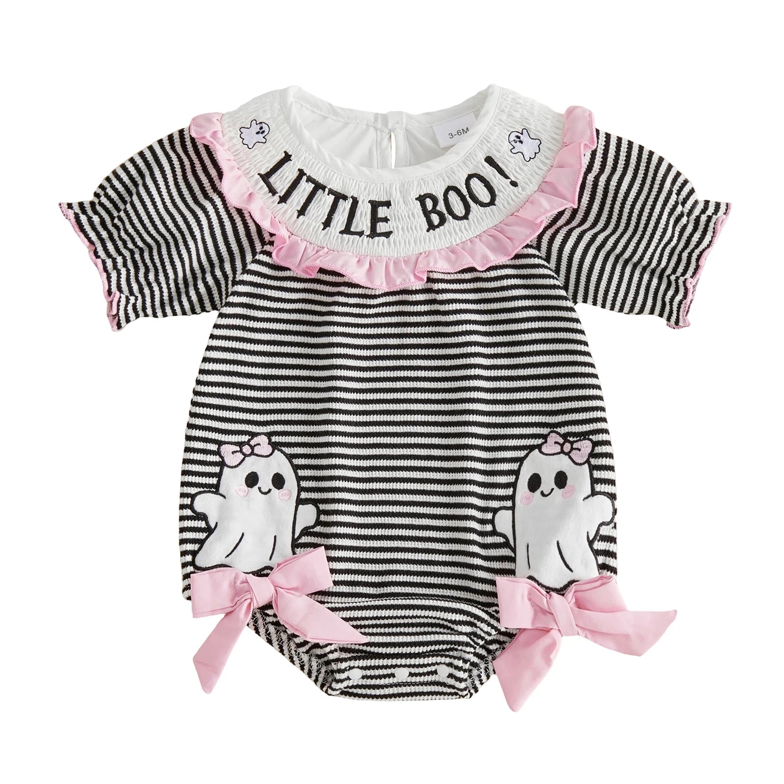 Baby Girl First Halloween Pumpkin Embroidered Bodysuit