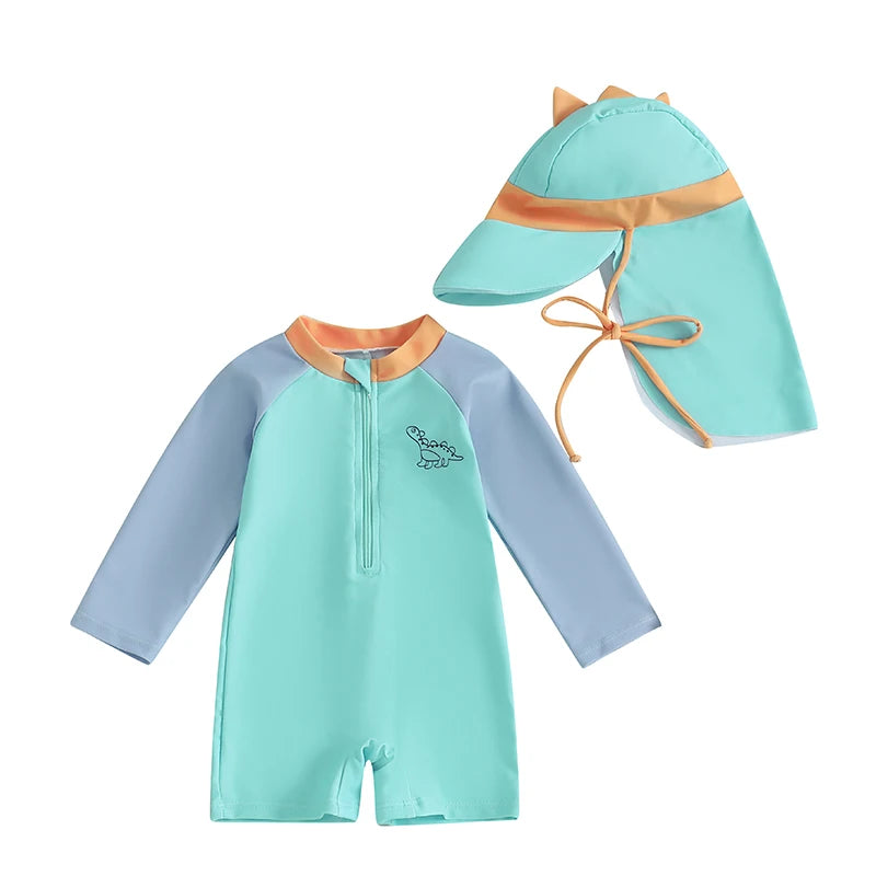 2-Piece Newborn & Toddler Boys' Rash Guard Swimsuit Set