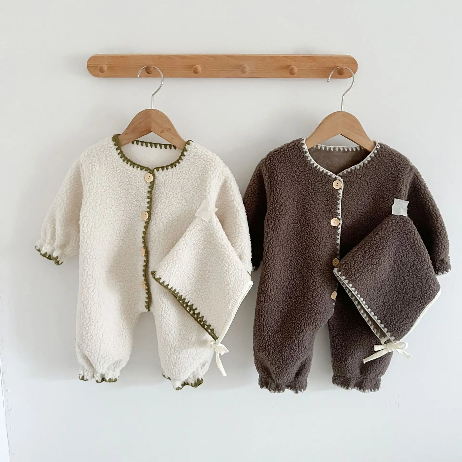 Velvet Baby Jumpsuit & Hat Set