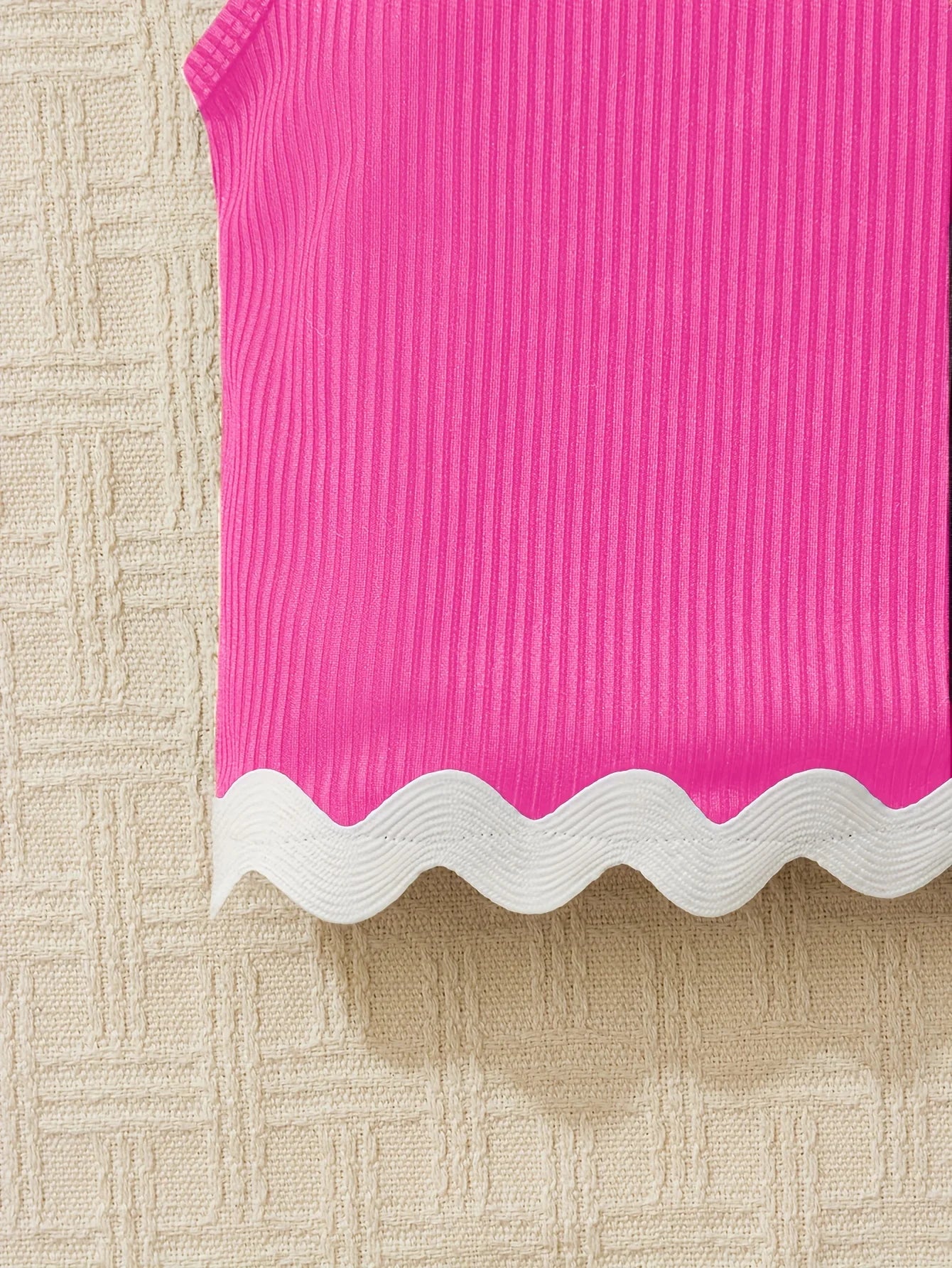 Solid Color Ribbed Vest and Shorts