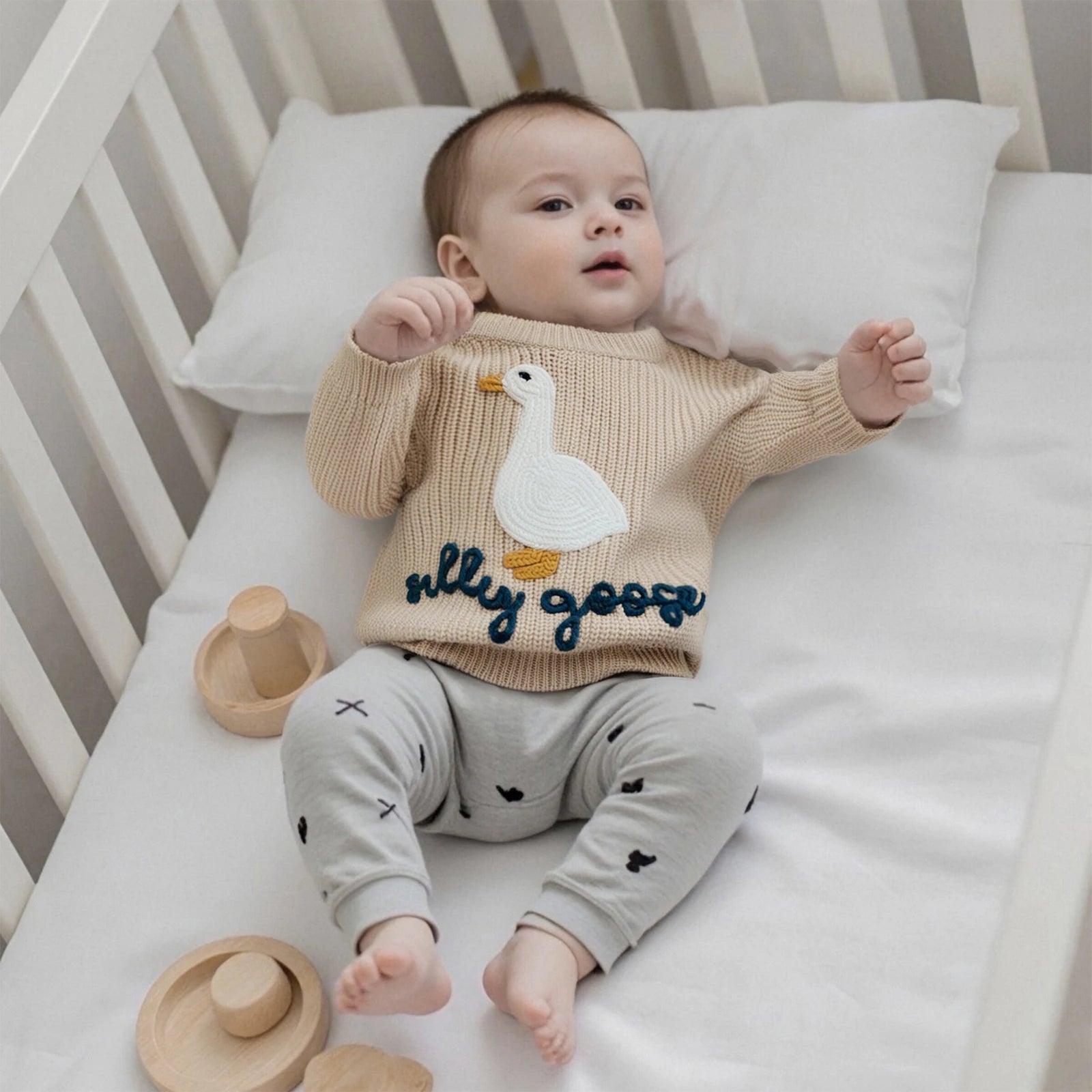 Baby & Toddler Goose Embroidered Sweater