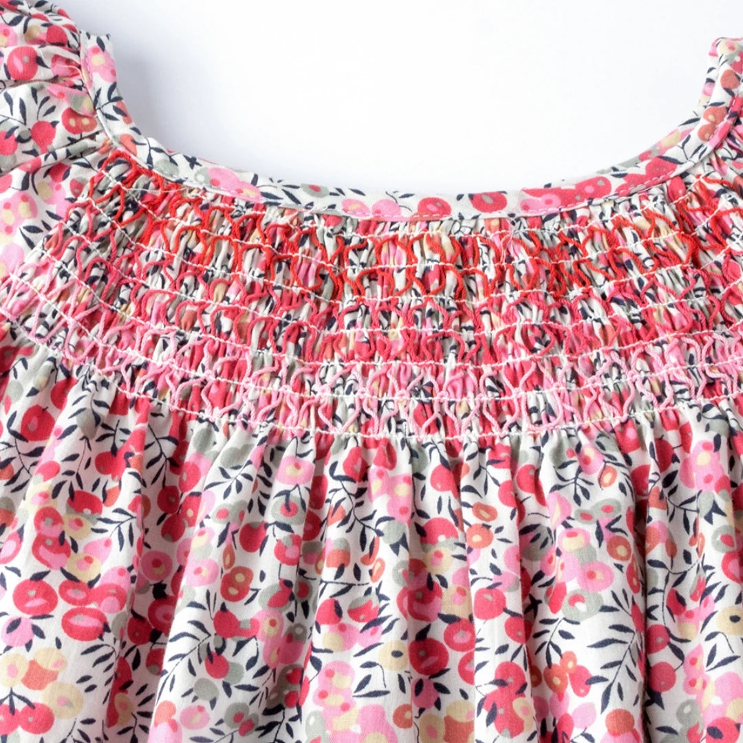 Girl Summer Floral Smocked Dress