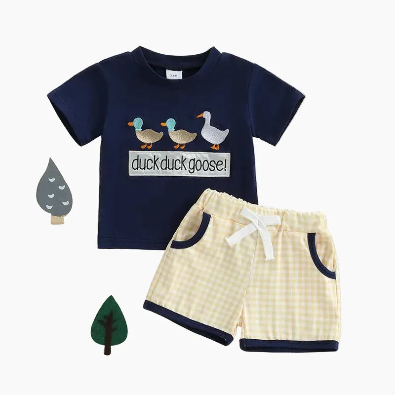 3-6M 2-Piece Toddler Boy's Embroidered T-Shirt & Shorts Set