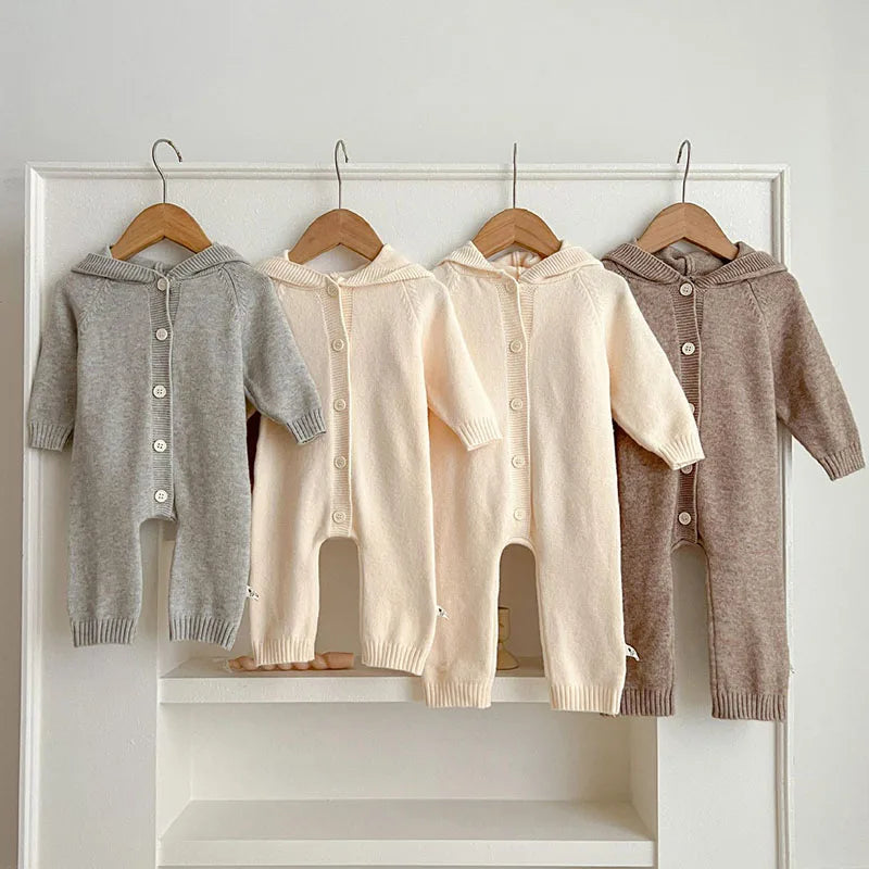 Baby Knitted Hooded Romper